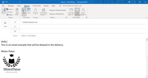 Delay the delivery of an email in Outlook how to do it